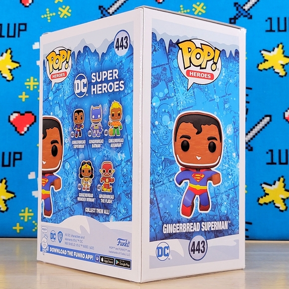 Funko PoP Super Heroes Gingerbread Superman #443 Vinyl Figure + Protector New - Picture 3 of 9